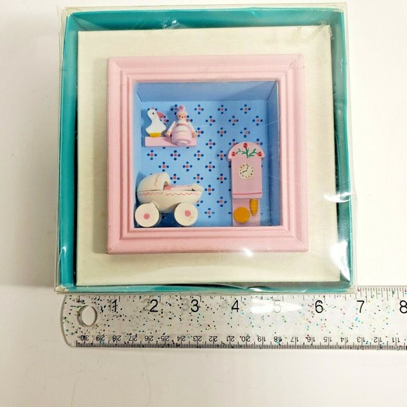 Vintage Sevi Wood Display Nursery Charms NOS Painted Baby Carriage Italy - Picture 5 of 8